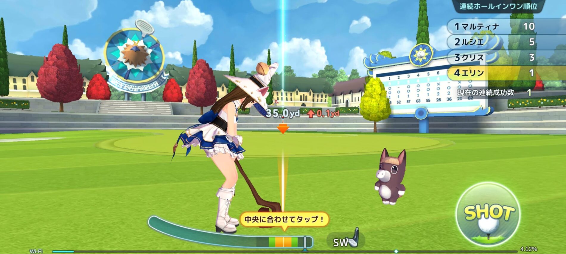 バーディークラッシュ：ファンタジーゴルフ　ショット時のプレイ写真